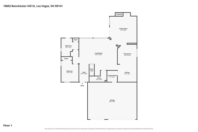 2,815/Mo, 10602 Bonchester Hill St Las Vegas, NV 89141 Floor Plan View