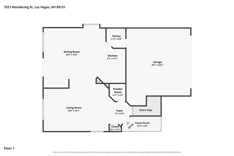 2,375/Mo, 7521 Wandering St Las Vegas, NV 89131 Floor Plan View