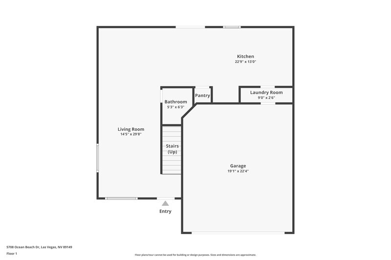 1,830/Mo, 5708 Ocean Beach Dr Las Vegas, NV 89149 Floor Plan View