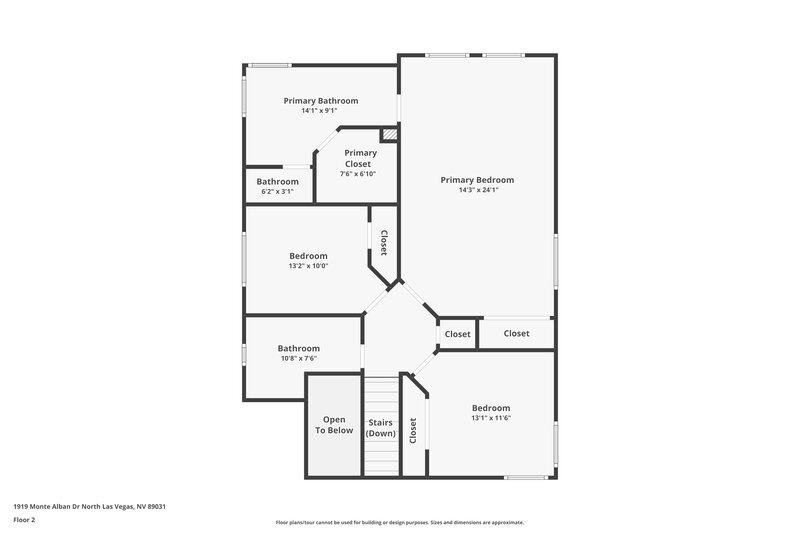 2,235/Mo, 1919 Monte Alban Dr North Las Vegas, NV 89031 Floor Plan View 2