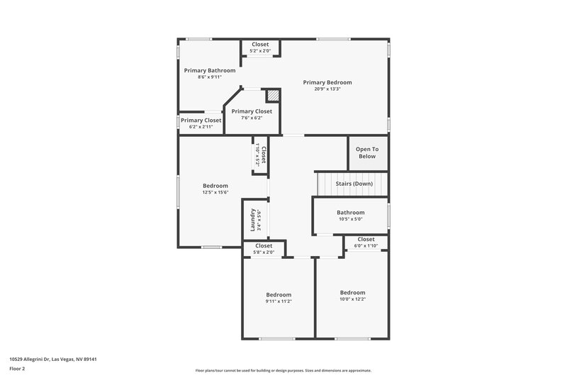 2,025/Mo, 10529 Allegrini Dr Las Vegas, NV 89141 Floor Plan View 2