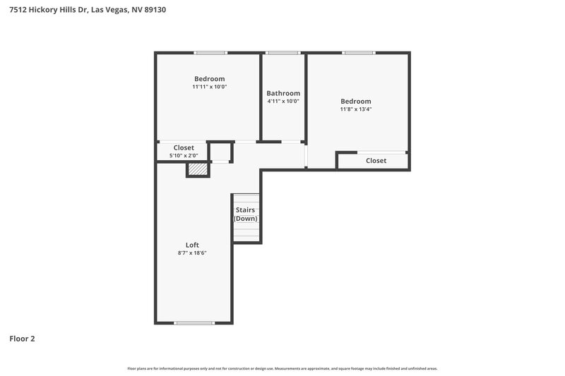 2,035/Mo, 7512 Hickory Hills Dr Las Vegas, NV 89130 Floor Plan View 2