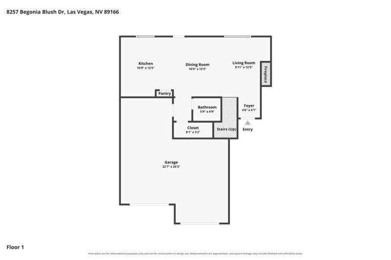 2,070/Mo, 8257 Begonia Blush Dr Las Vegas, NV 89166 Floorplan View