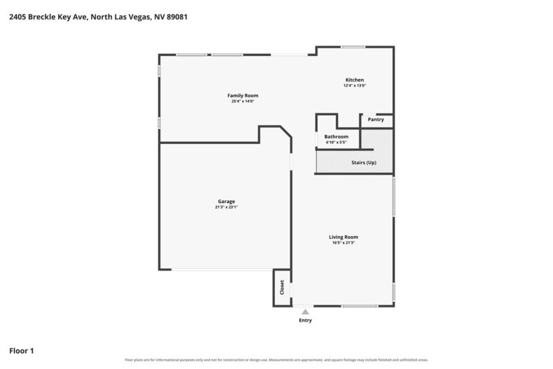2,565/Mo, 2405 Breckle Key Avenue North Las Vegas, NV 89081 Floorplan View