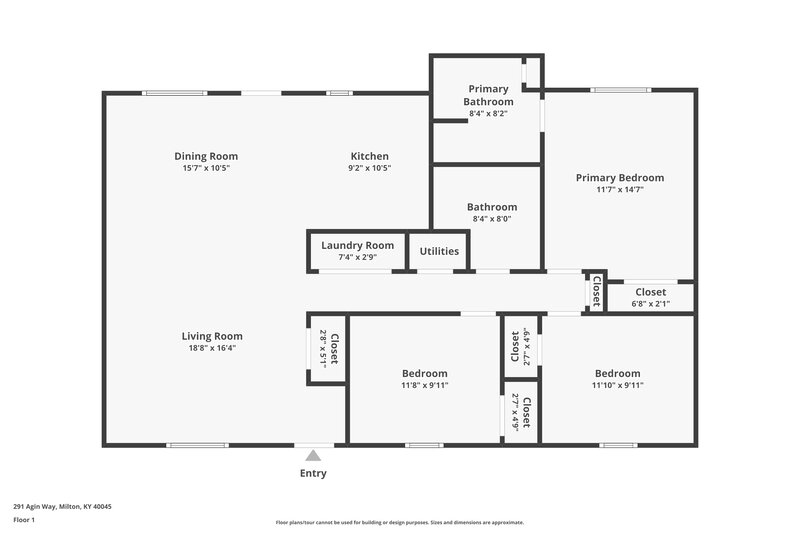 1,675/Mo, 291 Agin Way Milton, KY 40045 Floor Plan View