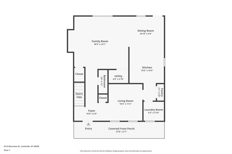 1,880/Mo, 6113 Maravian Dr Louisville, KY 40258 Floor Plan View
