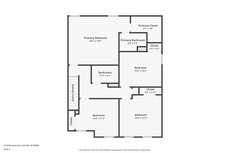 1,880/Mo, 6113 Maravian Dr Louisville, KY 40258 Floor Plan View 2