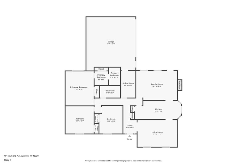1,345/Mo, 1914 Arboro Pl Louisville, KY 40220 Floor Plan View
