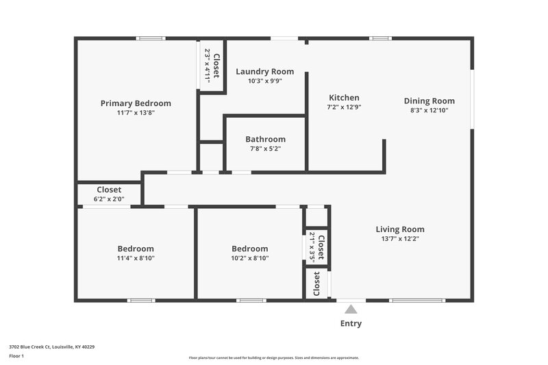 1,435/Mo, 3702 Blue Creek Ct Louisville, KY 40229 Floor Plan View