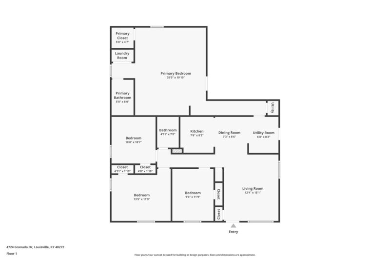 1,720/Mo, 4724 Granada Dr Louisville, KY 40272 Floorplan View