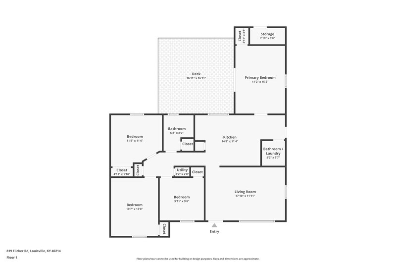 1,615/Mo, 819 Flicker Rd Louisville, KY 40214 Floor Plan View