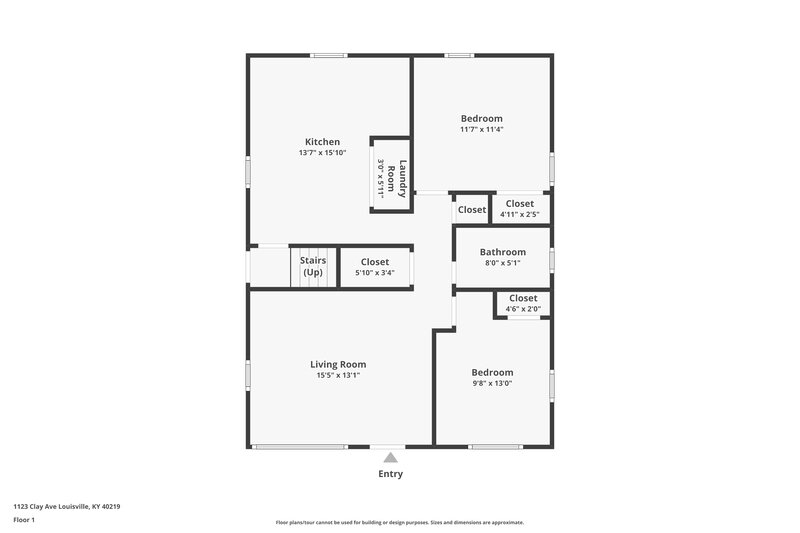 1,845/Mo, 1123 Clay Ave Louisville, KY 40219 Floor Plan View