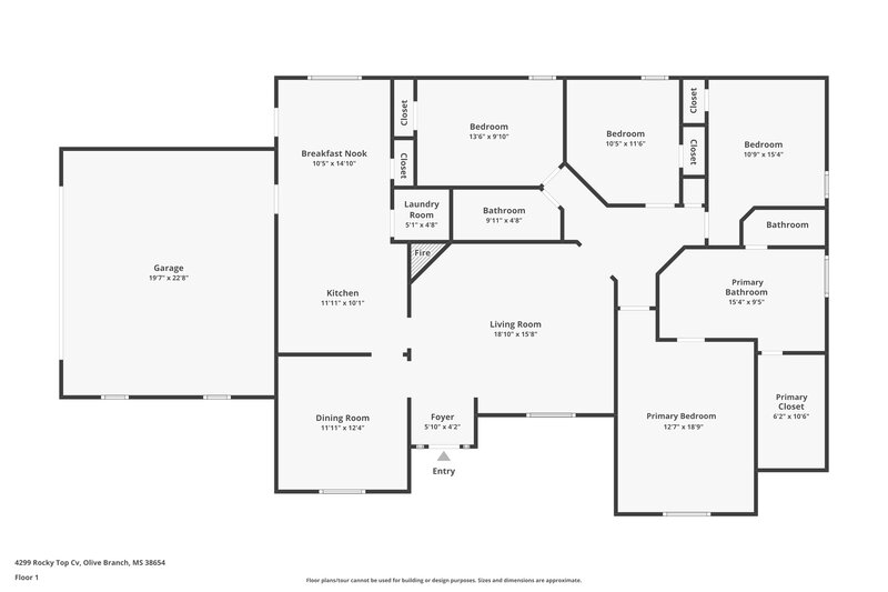 1,975/Mo, 4299 Rocky Top Cv Olive Branch, MS 38654 Floor Plan View