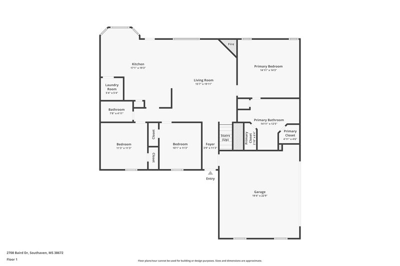 2,070/Mo, 2708 Baird Dr Southaven, MS 38672 Floorplan View
