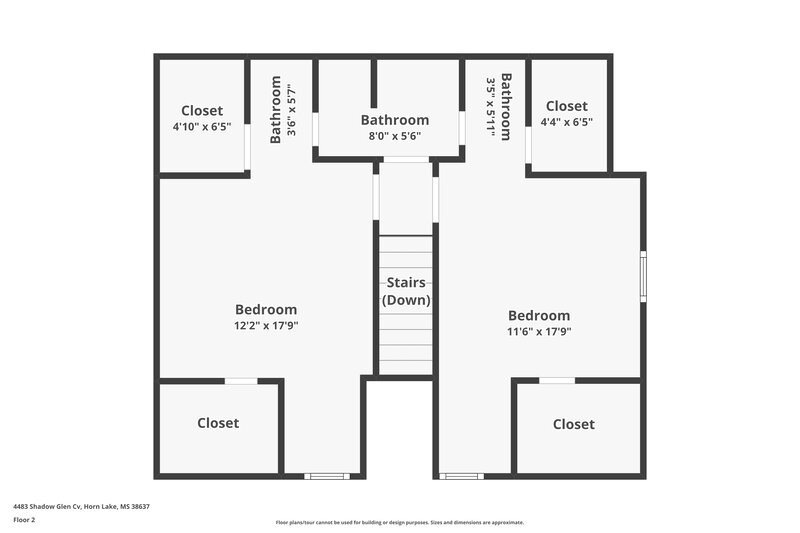 1,790/Mo, 4483 Shadow Glen Cv Horn Lake, MS 38637 Floor Plan View 2