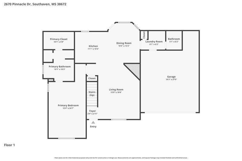 1,915/Mo, 2670 Pinnacle Dr Southaven, MS 38672 Floor Plan View