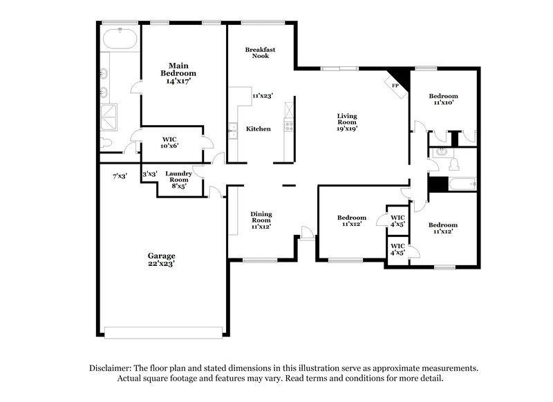 1,985/Mo, 7920 Wentworth Dr Memphis, TN 38125 Floor Plan View