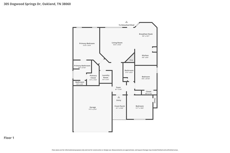 1,840/Mo, 305 Dogwood Spring Dr Oakland, TN 38060 Floor Plan View 2