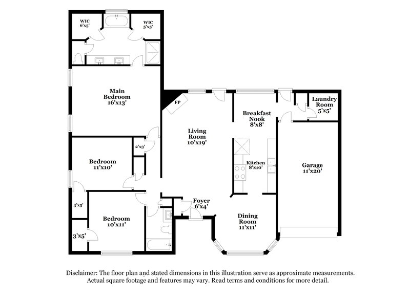 1,695/Mo, 4519 Shadow Hollow Dr Horn Lake, MS 38637 Floor Plan View