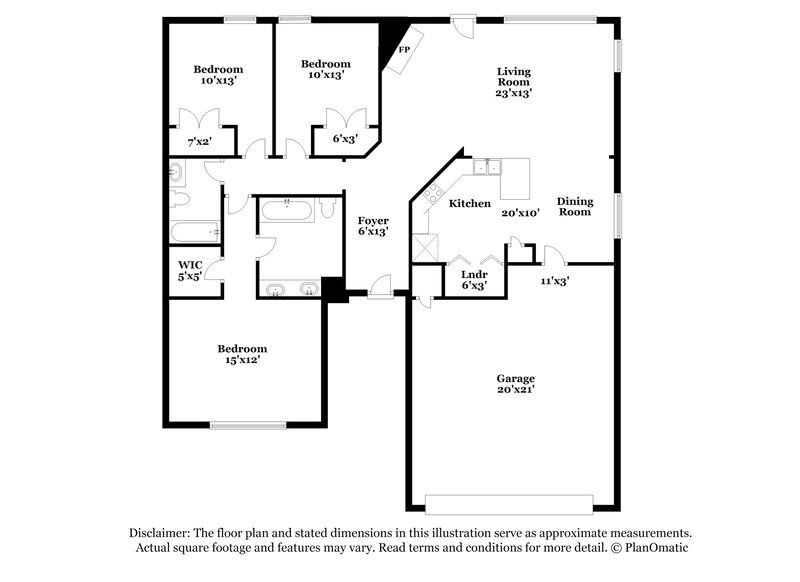 1,610/Mo, 5870 Waverly Dr Horn Lake, MS 38637 Floor Plan View