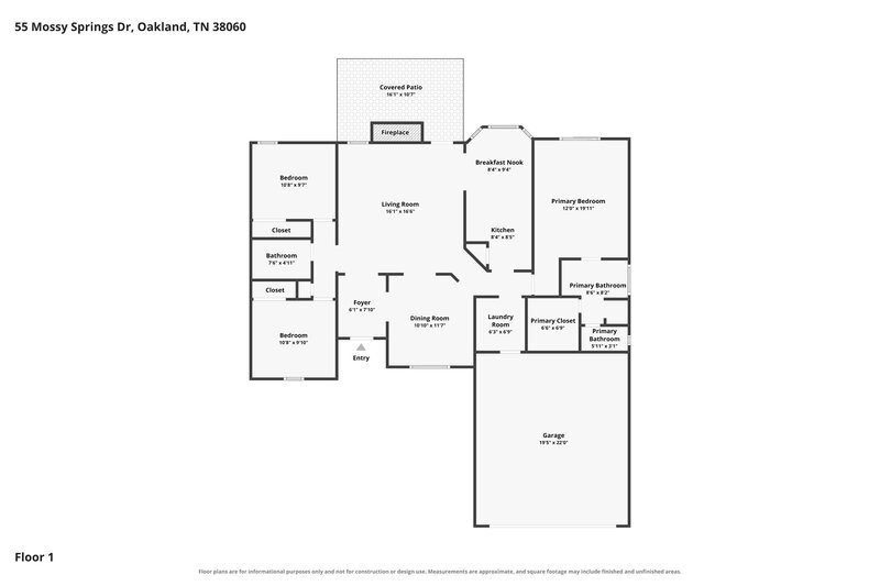 1,620/Mo, 55 Mossy Springs Dr Oakland, TN 38060 Floor Plan View