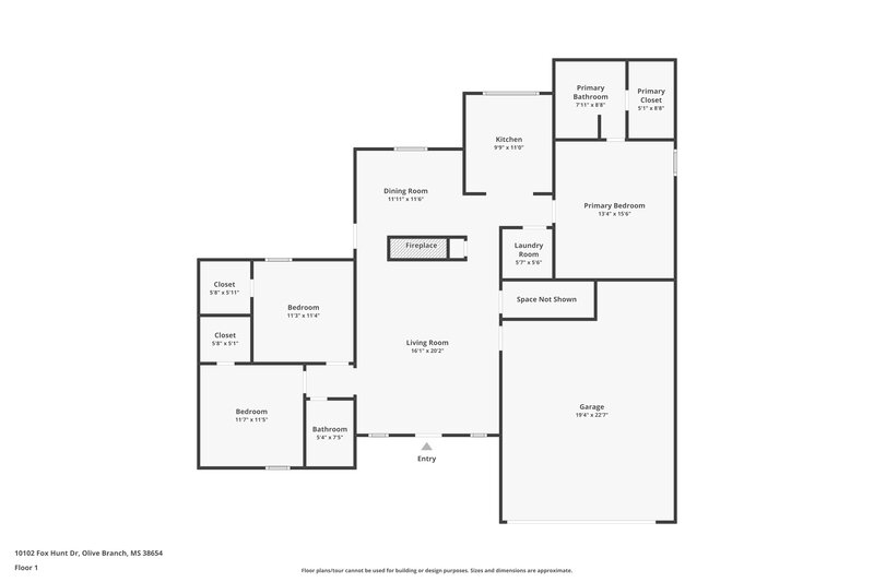 1,920/Mo, 10102 Fox Hunt Dr Olive Branch, MS 38654 Floor Plan View