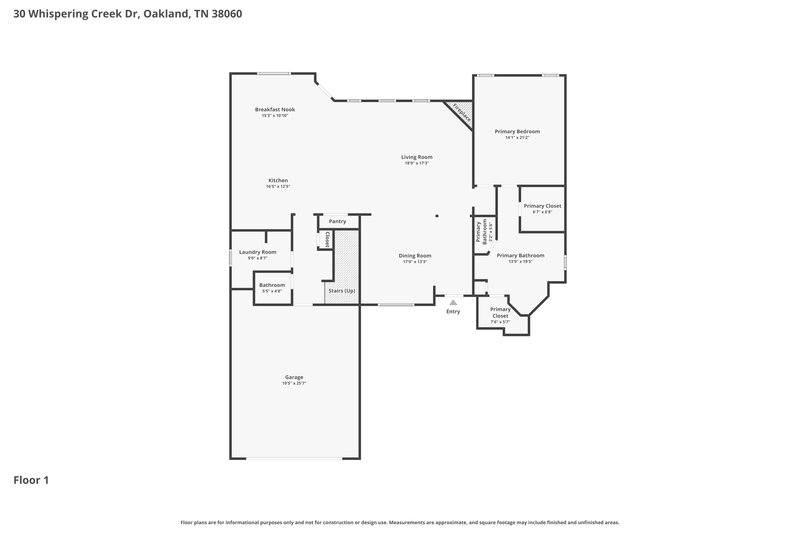 2,565/Mo, 30 Whispering Creek Dr Oakland, TN 38060 Floor Plan View 2