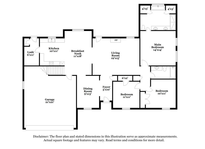 2,040/Mo, 6669 Sandbourne W Olive Branch, MS 38654 Floor Plan View