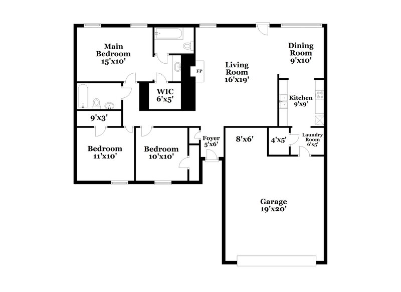 1,610/Mo, 6357 Magnolia Lakes Dr Olive Branch, MS 38654 Floor Plan View