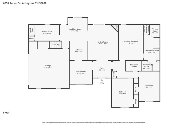 2,265/Mo, 6658 Raner Cv Arlington, TN 38002 Floor Plan View