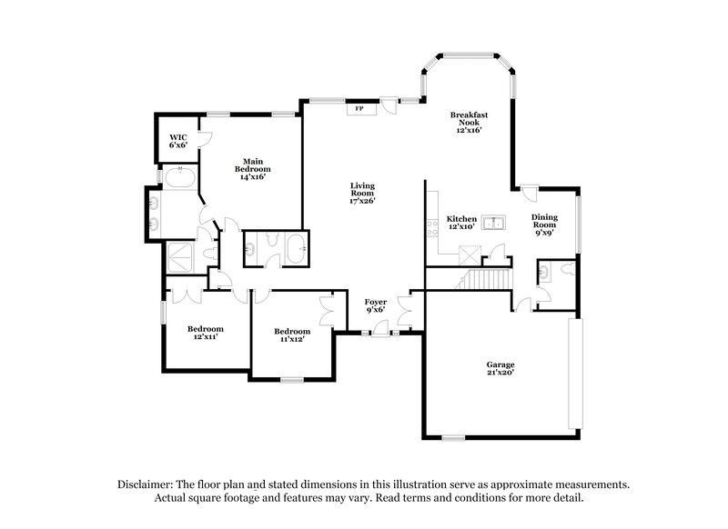 2,255/Mo, 2104 Ansley Park N Southaven, MS 38672 Floor Plan View