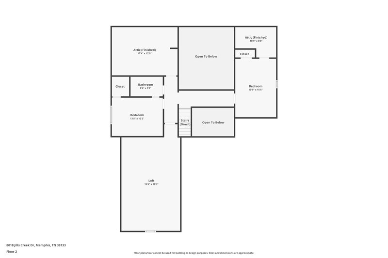 1,990/Mo, 8018 Jills Creek Dr Bartlett, TN 38133 Floor Plan View 2