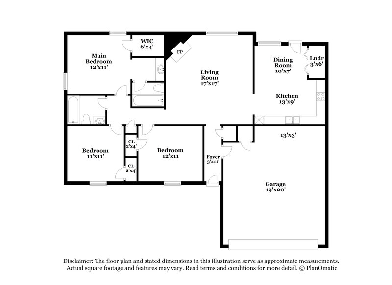 1,765/Mo, 10712 Oak Cir N Olive Branch, MS 38654 Floorplan View