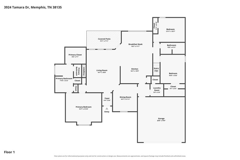2,400/Mo, 3924 Tamara Dr Bartlett, TN 38135 Floor Plan View