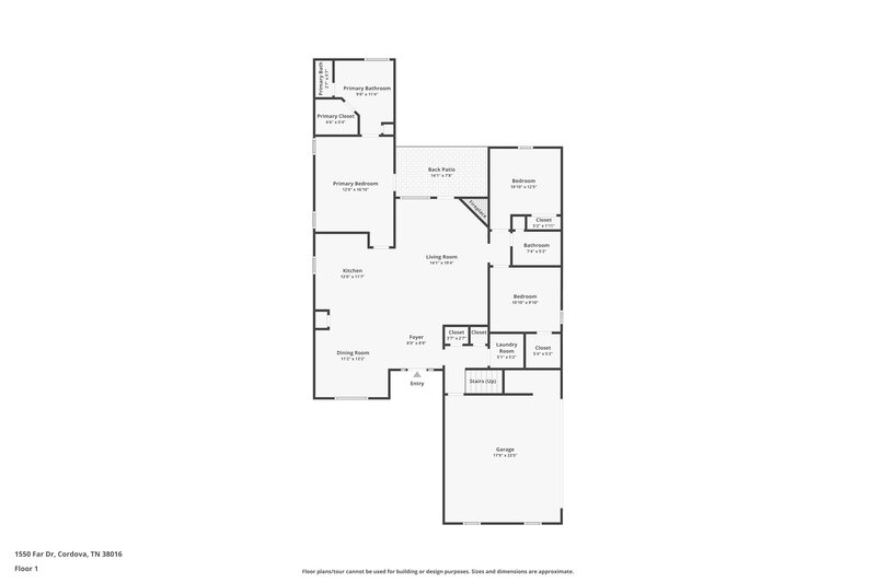 2,000/Mo, 1550 Far Dr Cordova, TN 38016 Floor Plan View