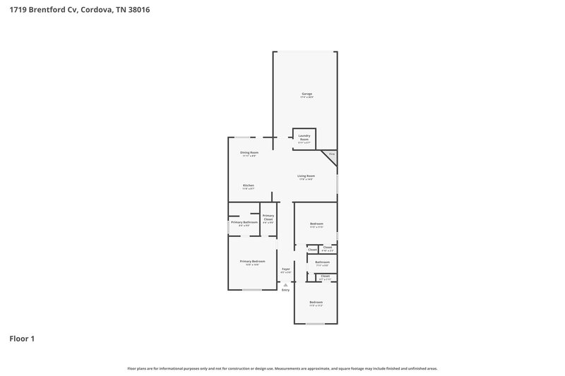 1,635/Mo, 1719 Brentford Cv Cordova, TN 38016 Floor Plan View