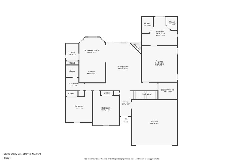2,000/Mo, 2638 S Cherry Cv Southaven, MS 38672 Floor Plan View