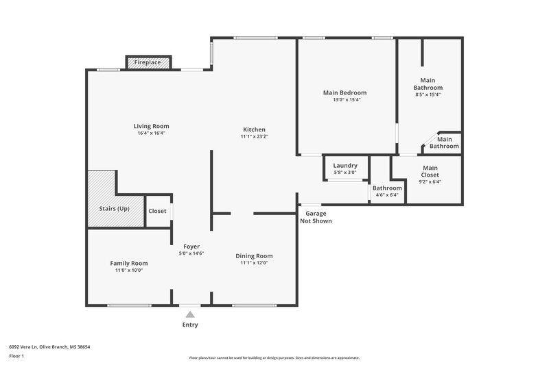 2,435/Mo, 6092 Vera Ln Olive Branch, MS 38654 Floor Plan View