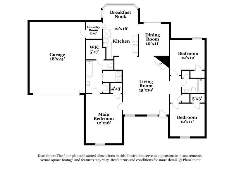 1,820/Mo, 1052 Mossy Knoll Dr Cordova, TN 38018 Floor Plan View