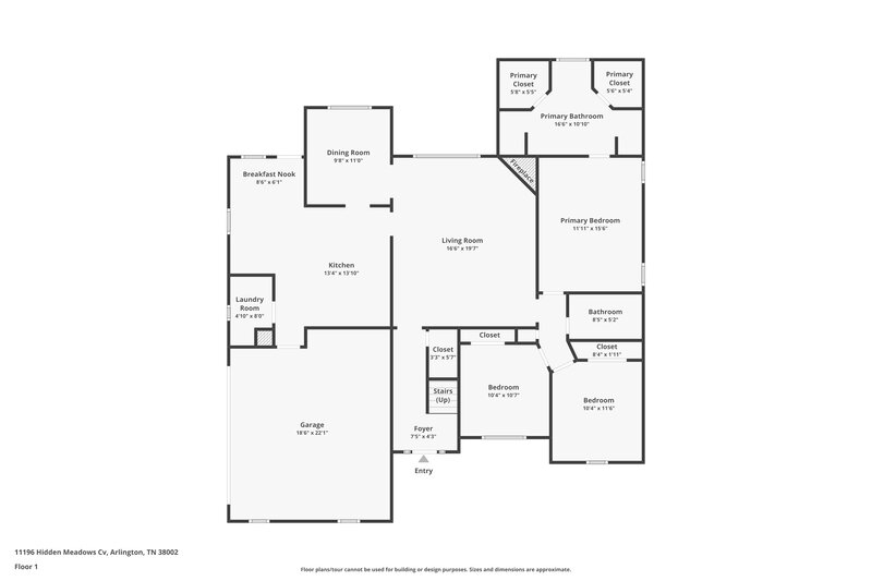 2,190/Mo, 11196 Hidden Meadows Cv Arlington, TN 38002 Floor Plan View