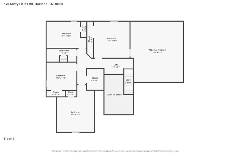 2,120/Mo, 170 Misty Fields Rd Oakland, TN 38060 Floor Plan View 2