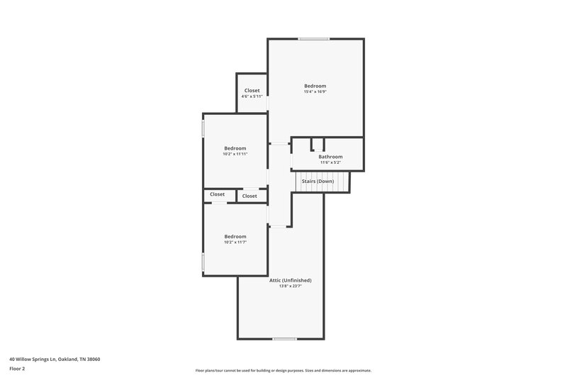 1,700/Mo, 40 Willow Springs Dr Oakland, TN 38060 Floor Plan View 2