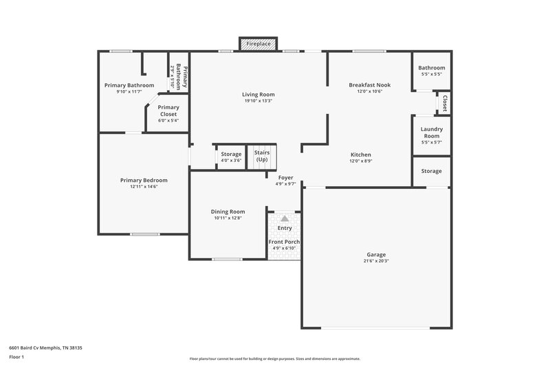 2,800/Mo, 6601 Baird Cv Bartlett, TN 38135 Floor Plan View
