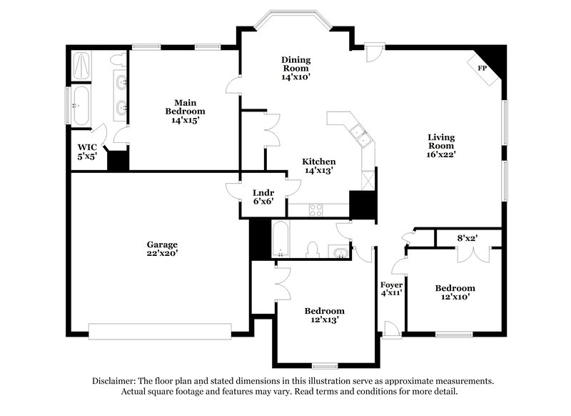 1,750/Mo, 7840 Mary Payton Dr Southaven, MS 38671 Floor Plan View