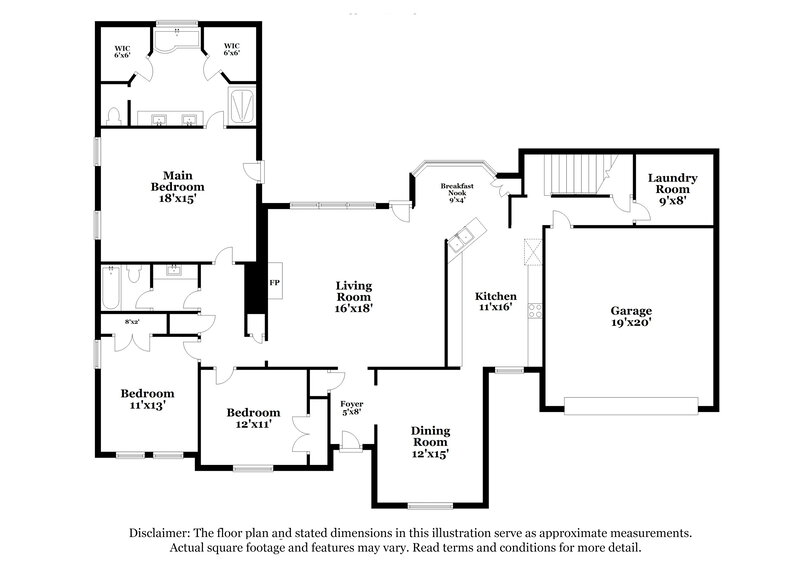 1,935/Mo, 6150 Woodstock View Dr Millington, TN 38053 Floor Plan View