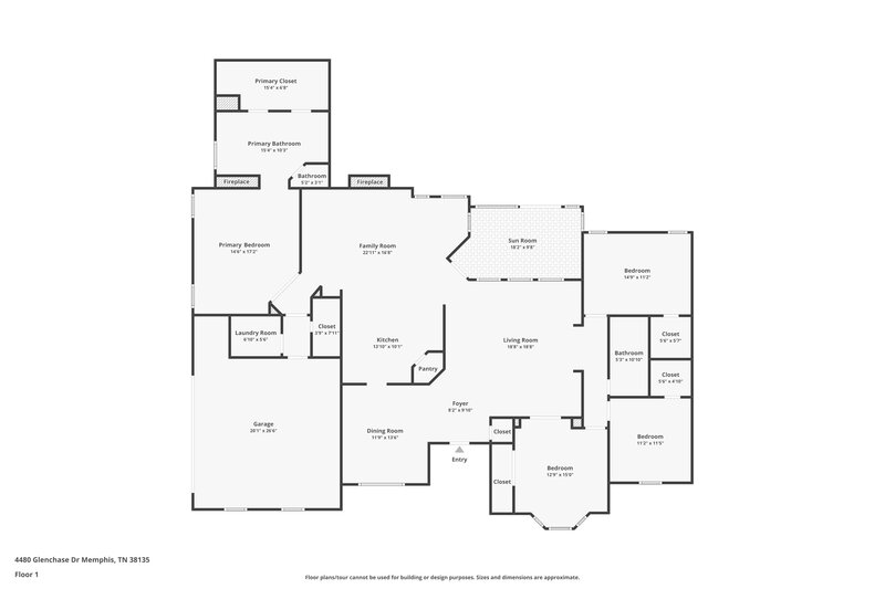 2,310/Mo, 4480 Glenchase Dr Bartlett, TN 38135 Floor Plan View
