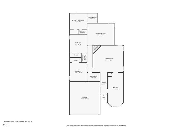 1,710/Mo, 7850 Fallstone Rd Memphis, TN 38125 Floor Plan View