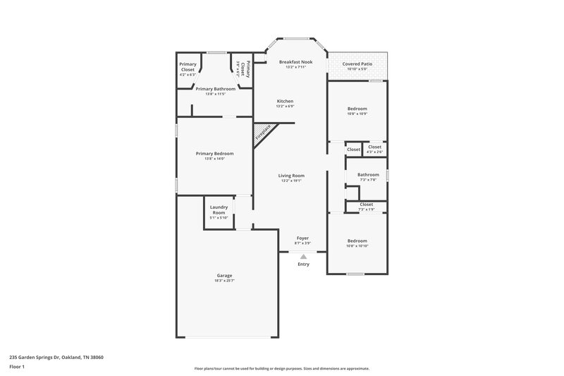 1,665/Mo, 235 Garden Springs Dr Oakland, TN 38060 Floor Plan View