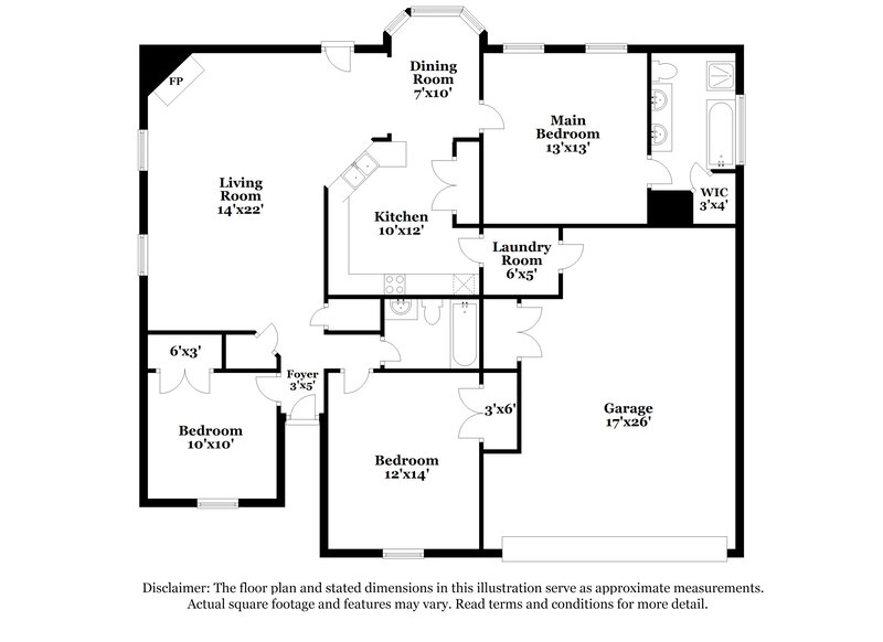 1,690/Mo, 7347 Fox Trace Cv Southaven, MS 38671 Floor Plan View
