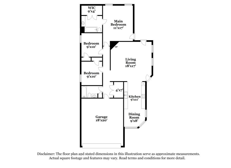 1,715/Mo, 5856 Kayla Dr Southaven, MS 38671 Floor Plan View